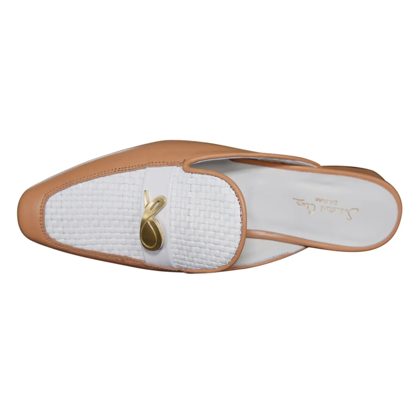 Tan Tessere Gold Slipper