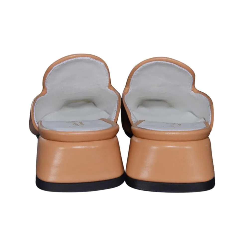 Tan Tessere Gold Slipper