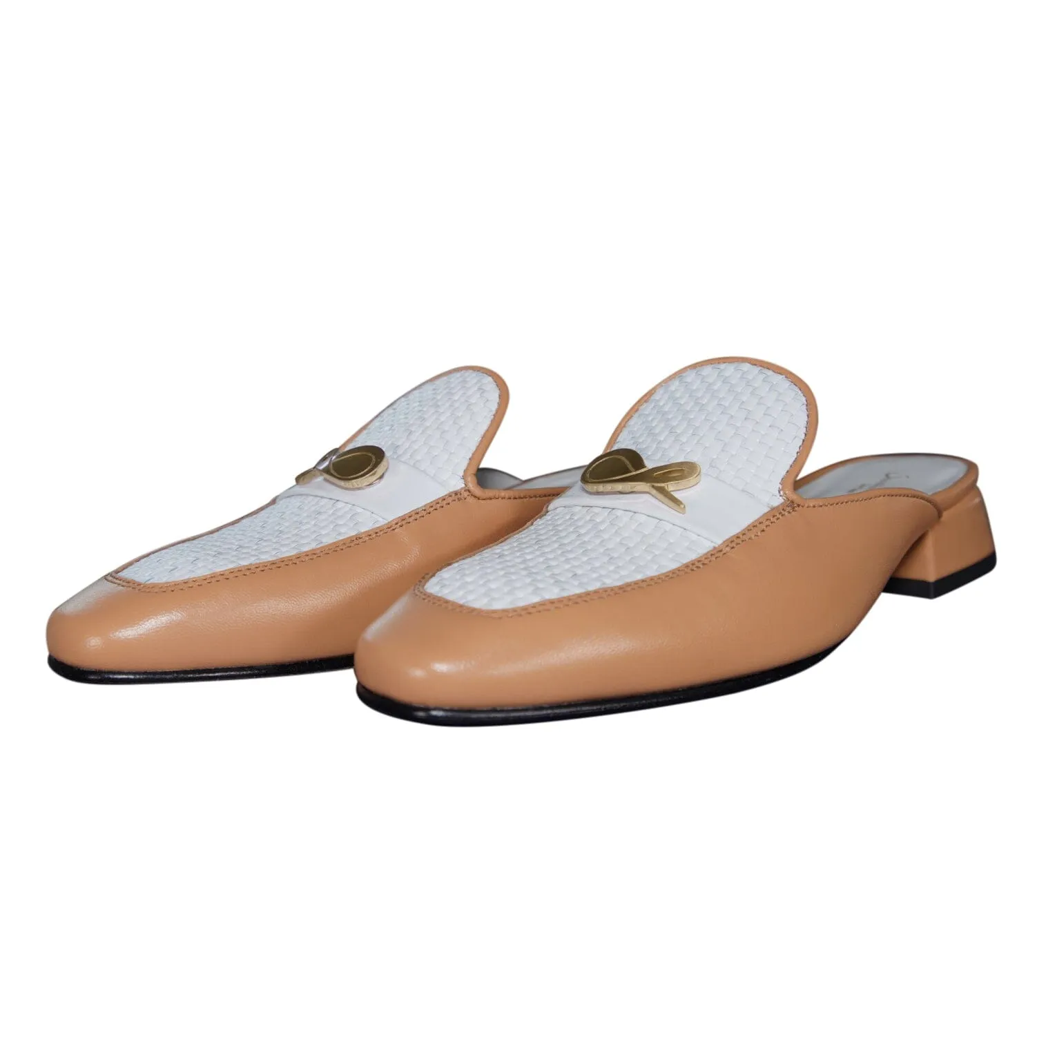 Tan Tessere Gold Slipper