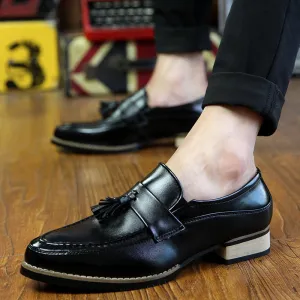 Tassel shoes men's shoes 2024 autumn leather shoes pointed toe slip-on loafers young men's bean shoes single shoes