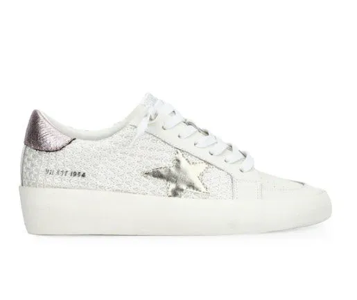 The Crochet Star Lace Sneaker in White