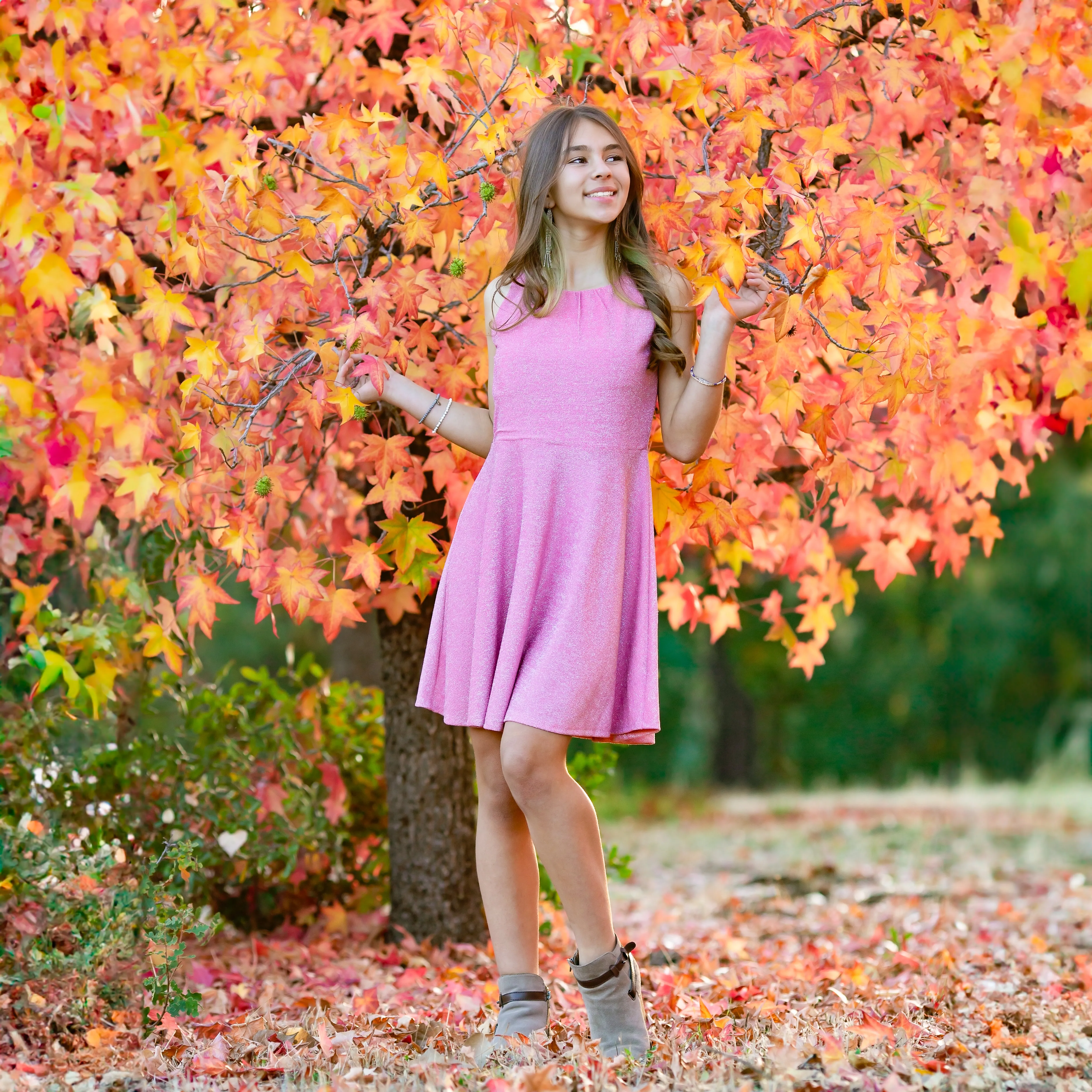 Tween Metallic Sleeveless Skater Dress