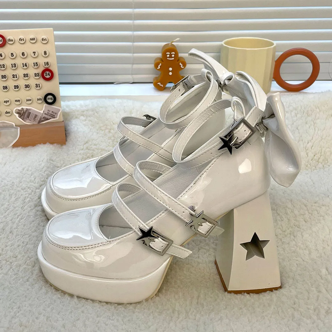 Uniwim Bow Star Moon Heels Shoes SE22643