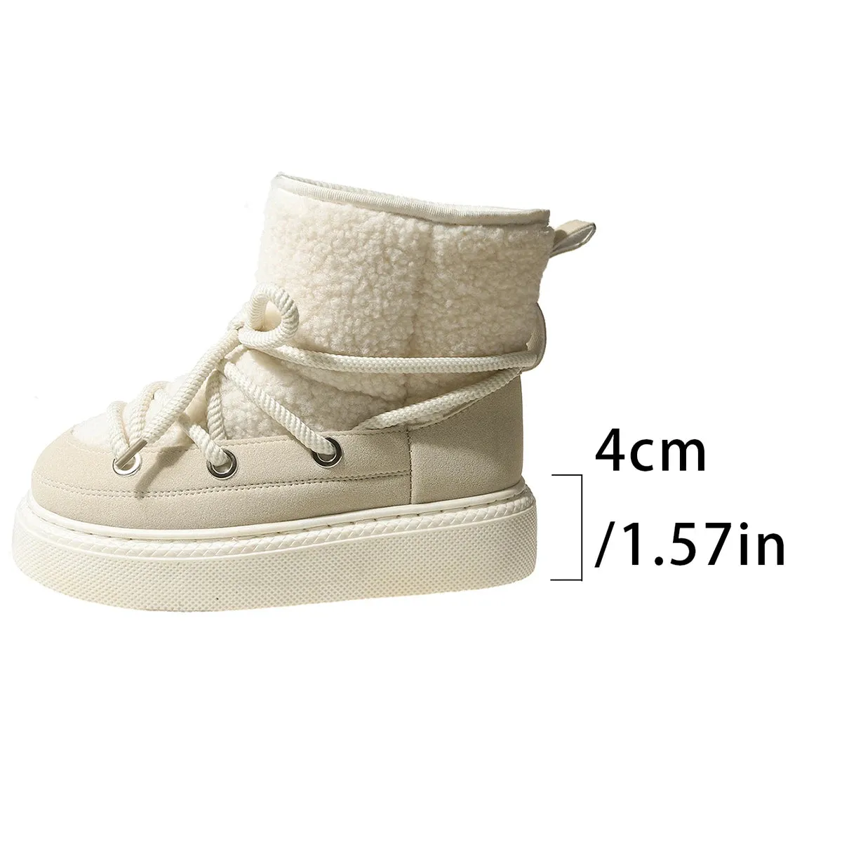 Uniwim Cold-proof and Warm Winter Ladies Shoes 2024 New Lace Up Design Women’s Platform Boots Waterproof Anti-slip Fashion Short Boots