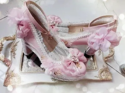 Uniwim kawaii girl tea party princess kawaii shoes pointed retro lace bowknot women shoes loli cosplay cos Japanese sweet lolita shoes