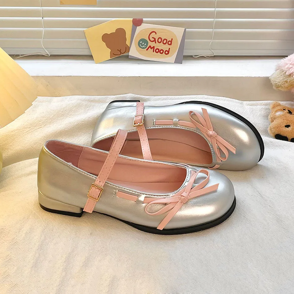 Uniwim Round Toe Bow Kawaii Shoes SE22870