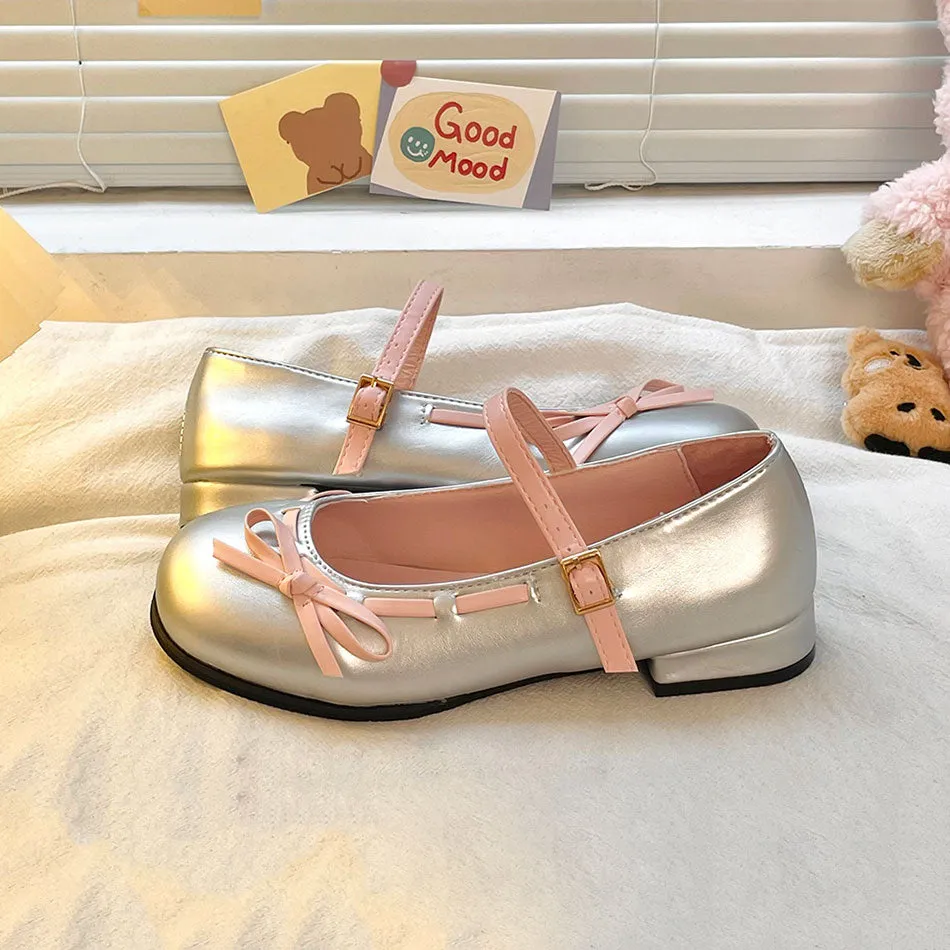 Uniwim Round Toe Bow Kawaii Shoes SE22870