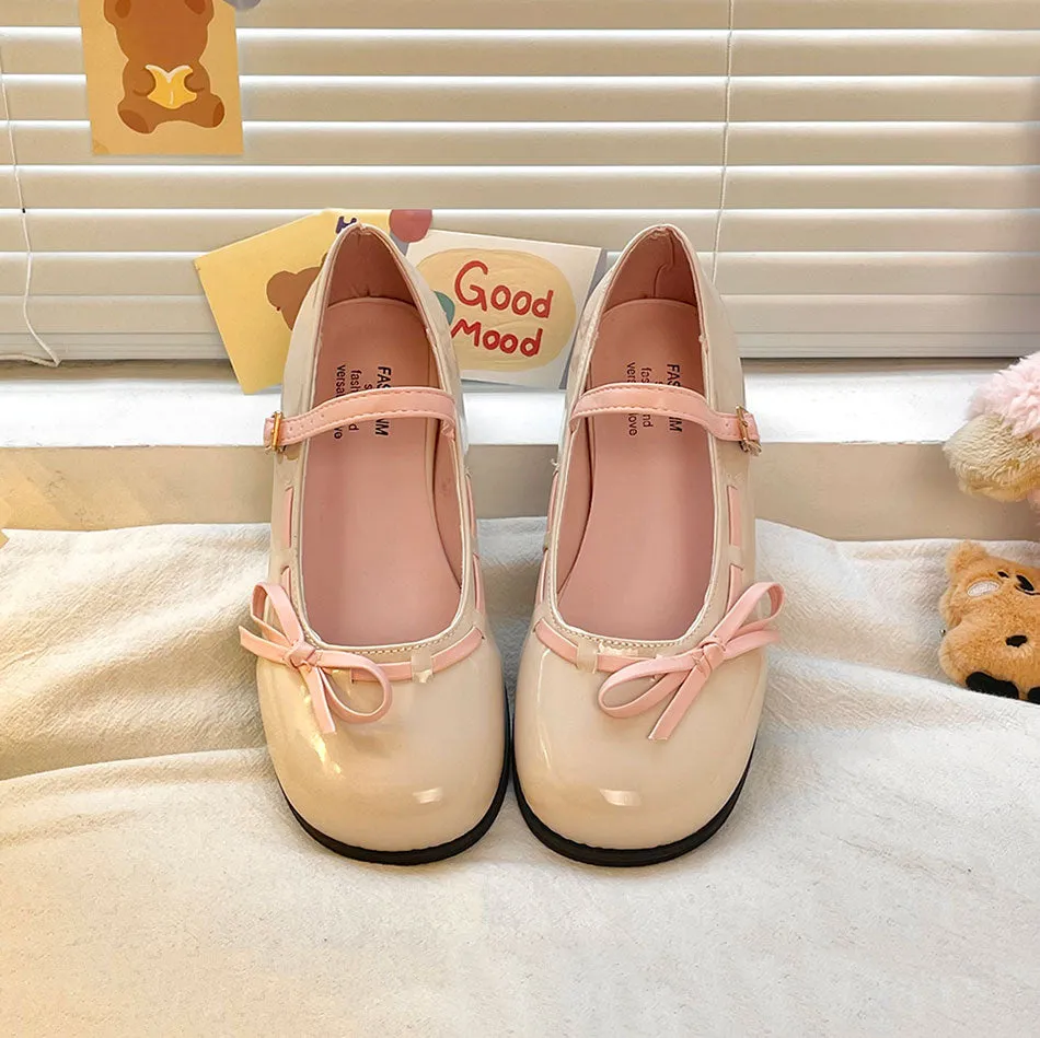 Uniwim Round Toe Bow Kawaii Shoes SE22870