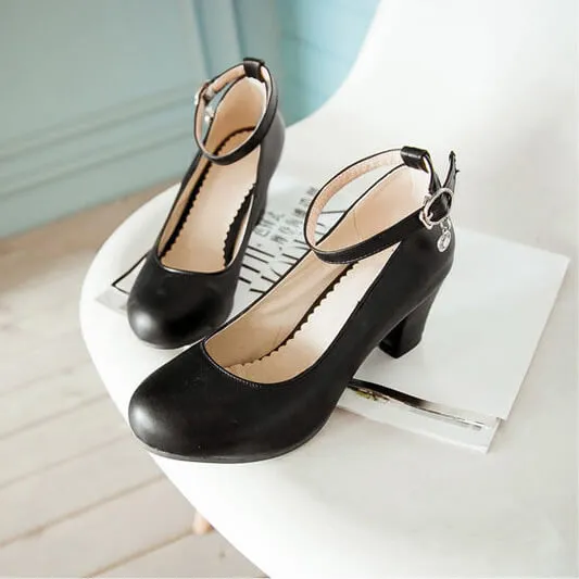 Uniwim Sweet Leather Buckle Lolita Shoes SE21707