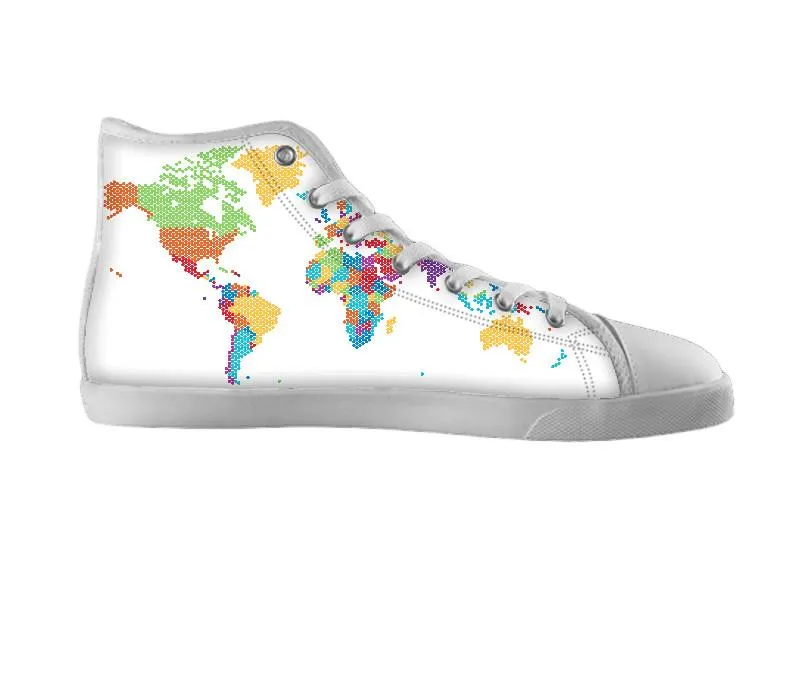 Unlabeled World Map Shoes