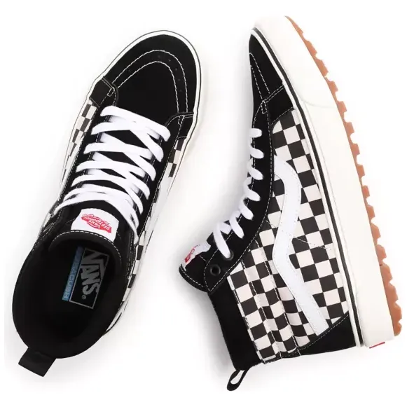 Vans Men's SK8 Hi Checkerboard MTE 1 Shoes - Black / White