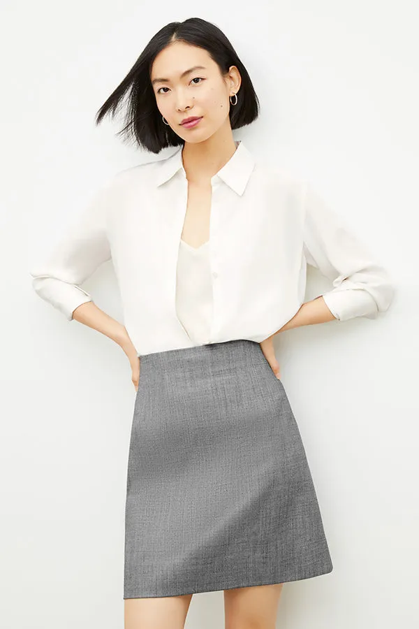 Whitney Skirt - Sharkskin :: Black / White