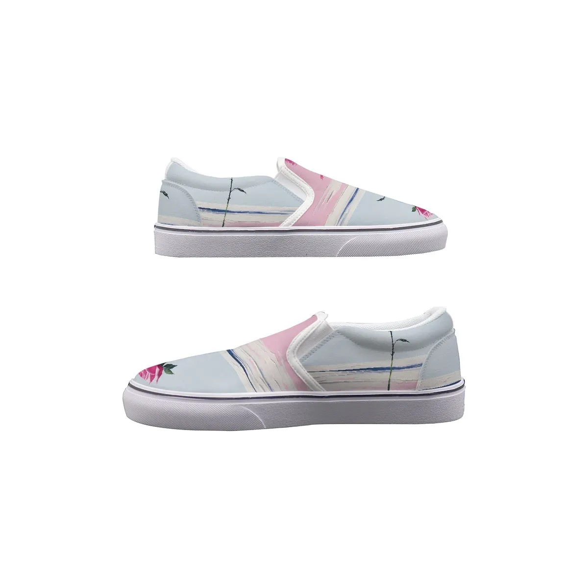 Women's Slip On Sneakers  249 pink rose, print