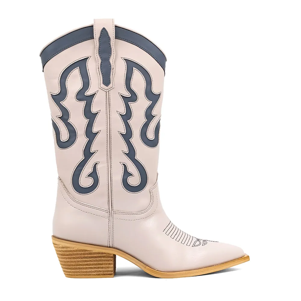 Yaya Graphic Pointed Toe Cowboy Boots